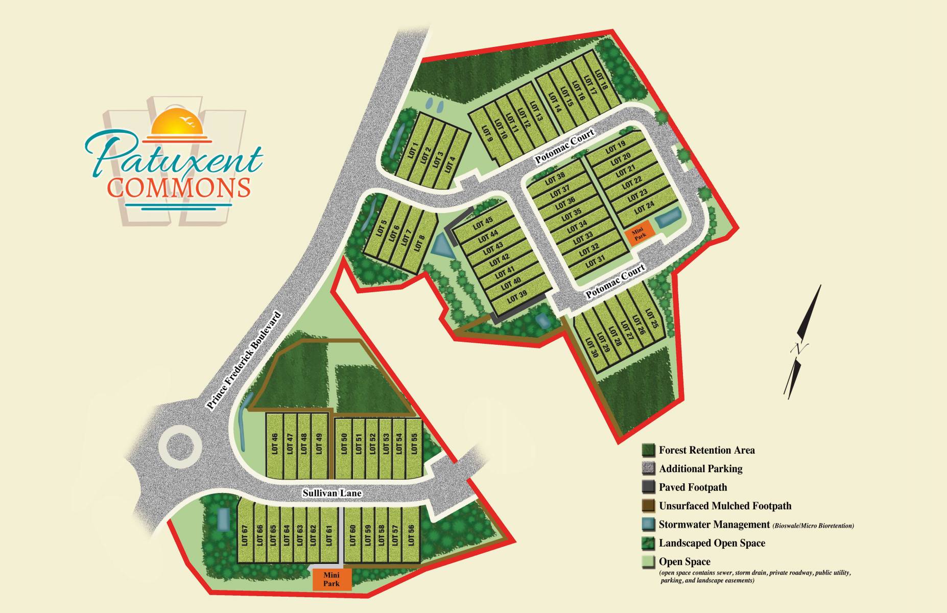 Map of Patuxent Commons Lot, new homes for sale by top home builder